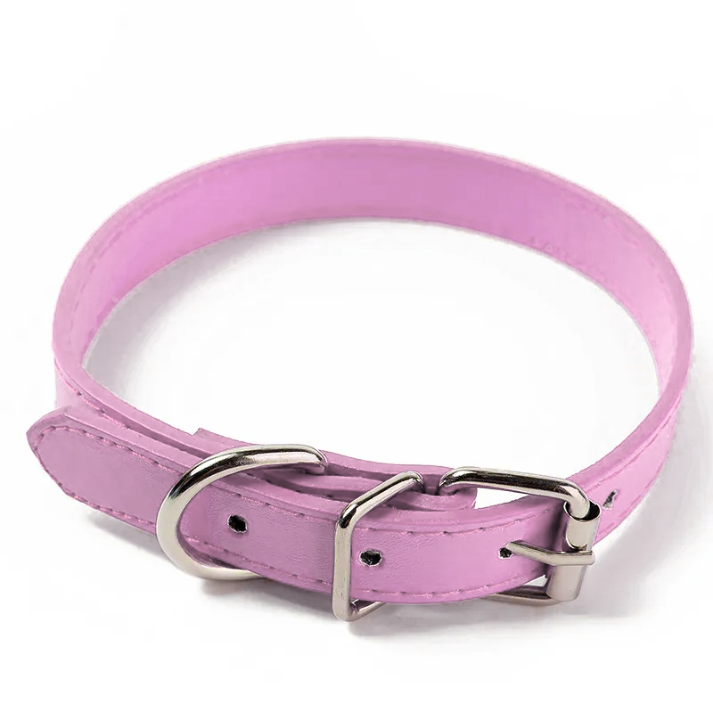 Zgardă TinyPet roz reglabilă din piele pentru câini și pisici